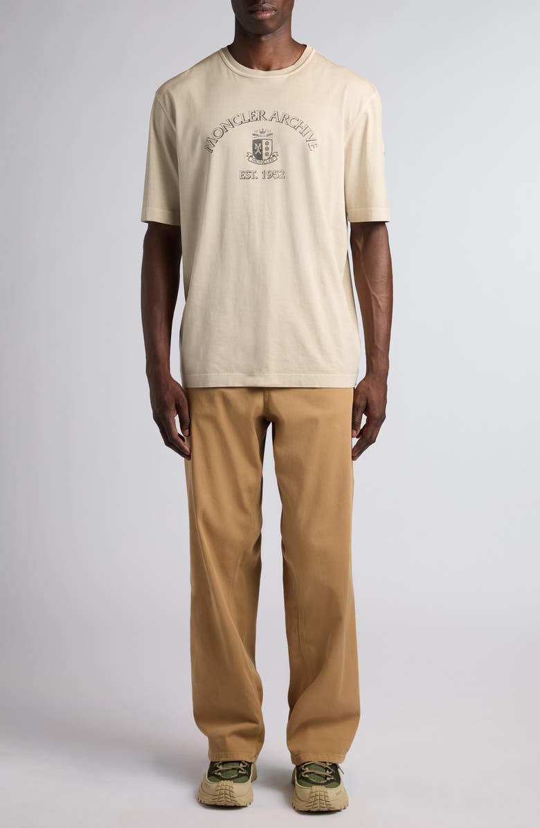 Moncler Logo Graphic T-Shirt, Alternate, color, Soft Beige