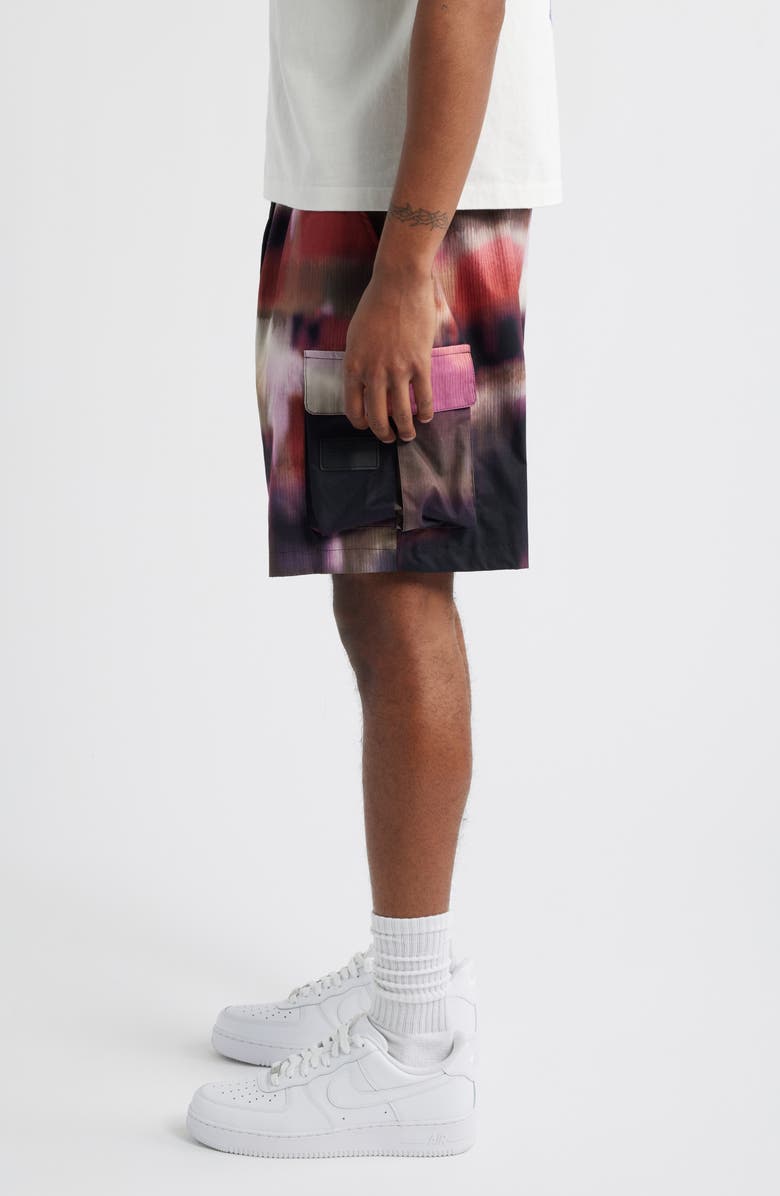 CRIMINAL DAMAGE Photo Print Shorts, Alternate, color, Purple Multi