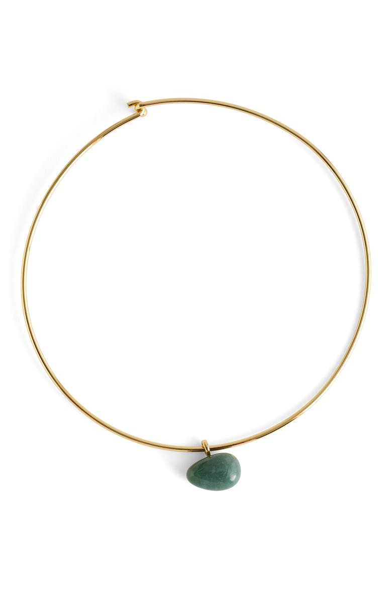 Semiprecious Wire Choker Necklace, Main, color, GREEN