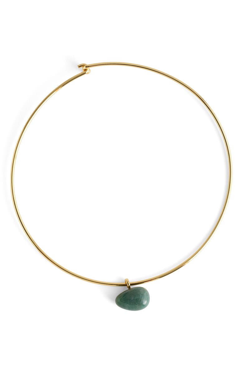 Madewell Semiprecious Wire Choker Necklace, Main, color, Green
