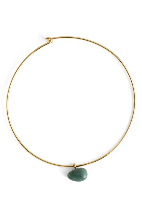Semiprecious Wire Choker Necklace