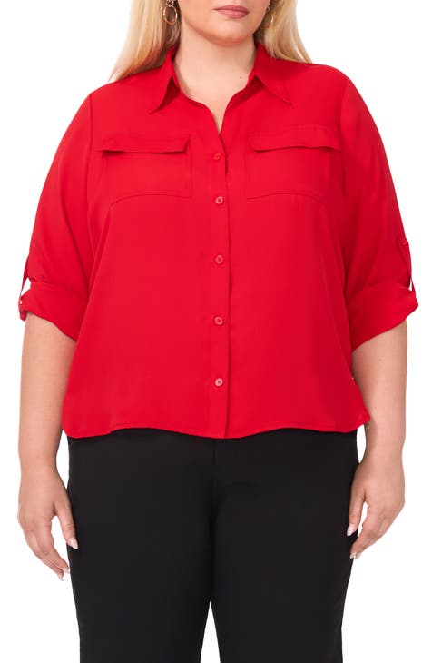 Plus size red shirt hotsell