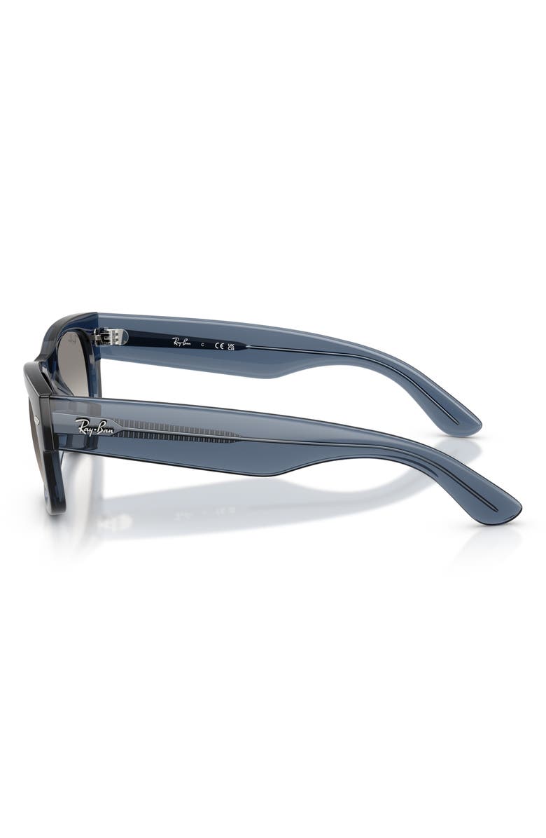 Ray-Ban Mega Wayfarer II 52mm Gradient Square Sunglasses, Alternate, color, Dark Blue / Clear Grey