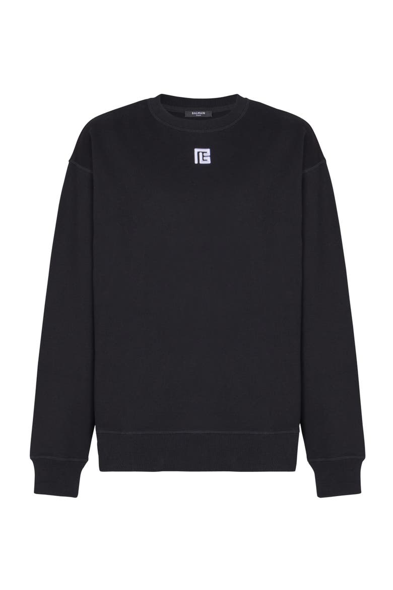 Cotton sweatshirt with PB embroidery, Alternate, color, black