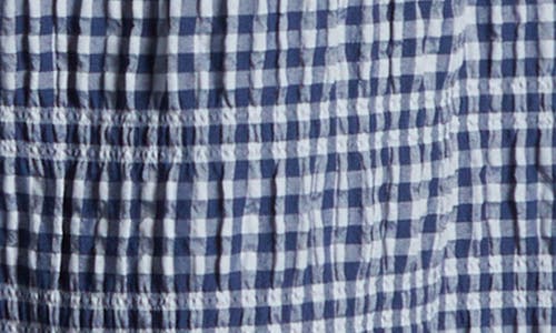 Free People Cloud Ten Check Print Pajama Pants In Navy Combo