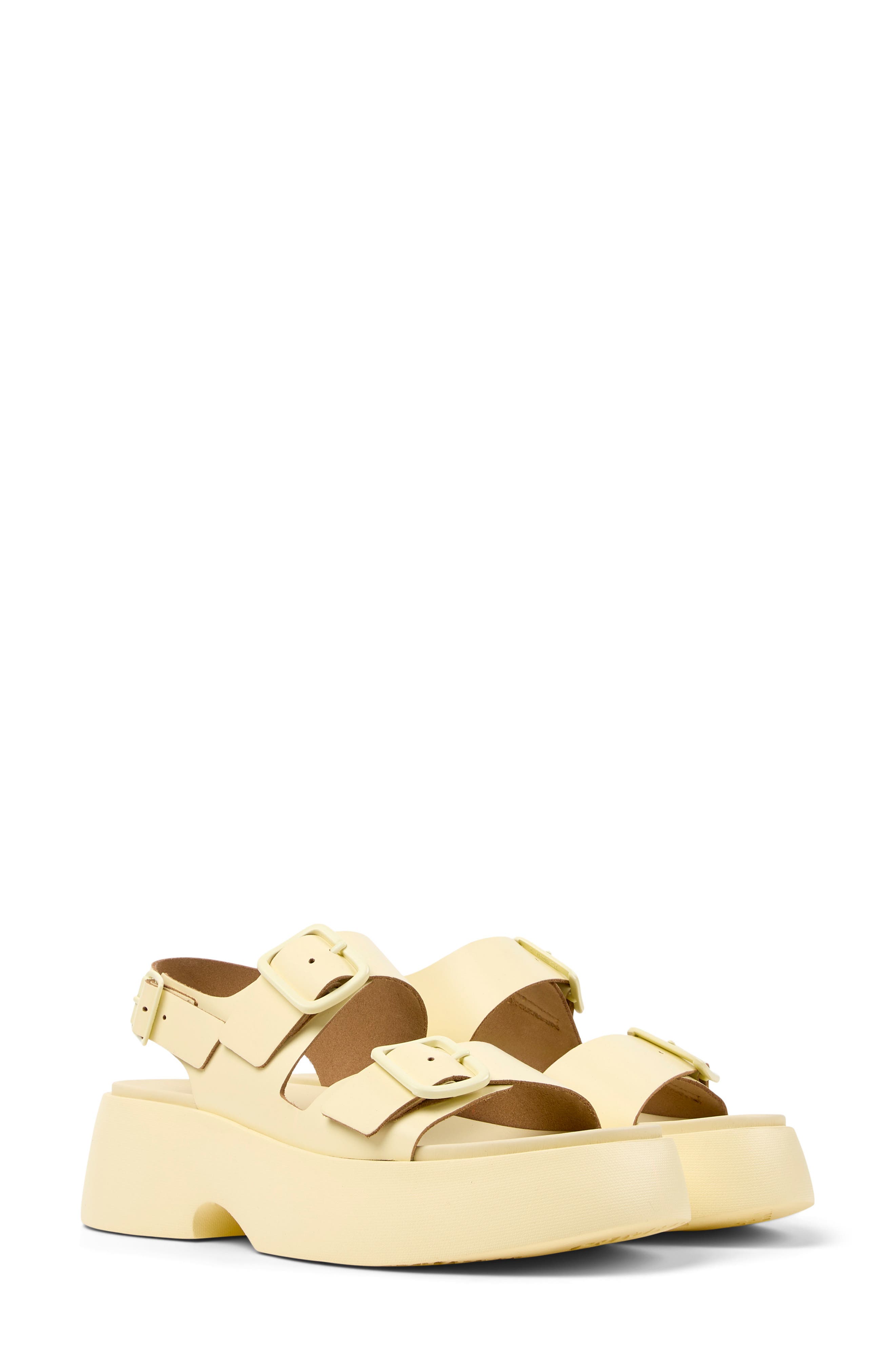Camper Tasha Platform Sandal, Main, color, Light/ Pastel Yellow