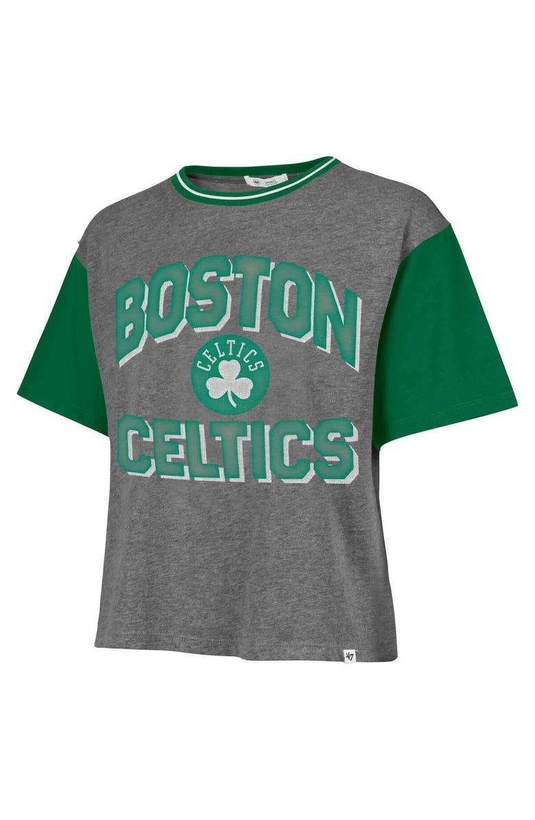 '47 Women's '47  Gray Boston Celtics Rise Clubhouse Ziggy Color Block T-Shirt, Alternate, color, 