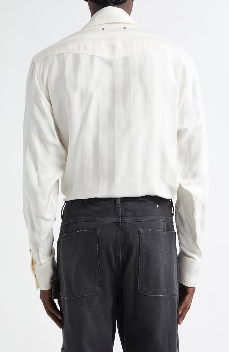 Golden Goose Vertical Stripe Oversize Pearl Snap Shirt, Alternate, color, 