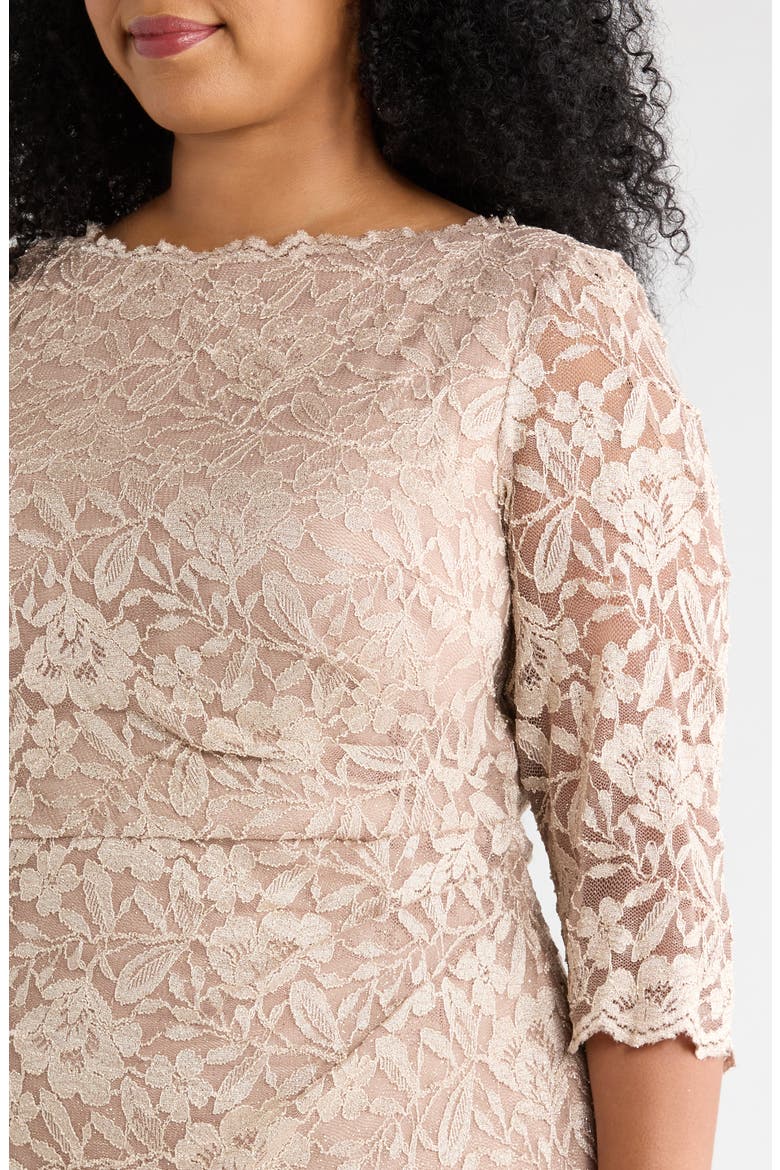 Lace Long Sleeve Gown, Alternate, color, CHAMPAGNE