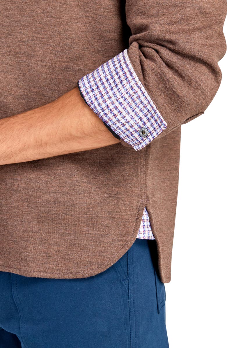 Brooklyn Brigade Slim Fit Denim Printed Shirt Jacket, Alternate, color, Brown