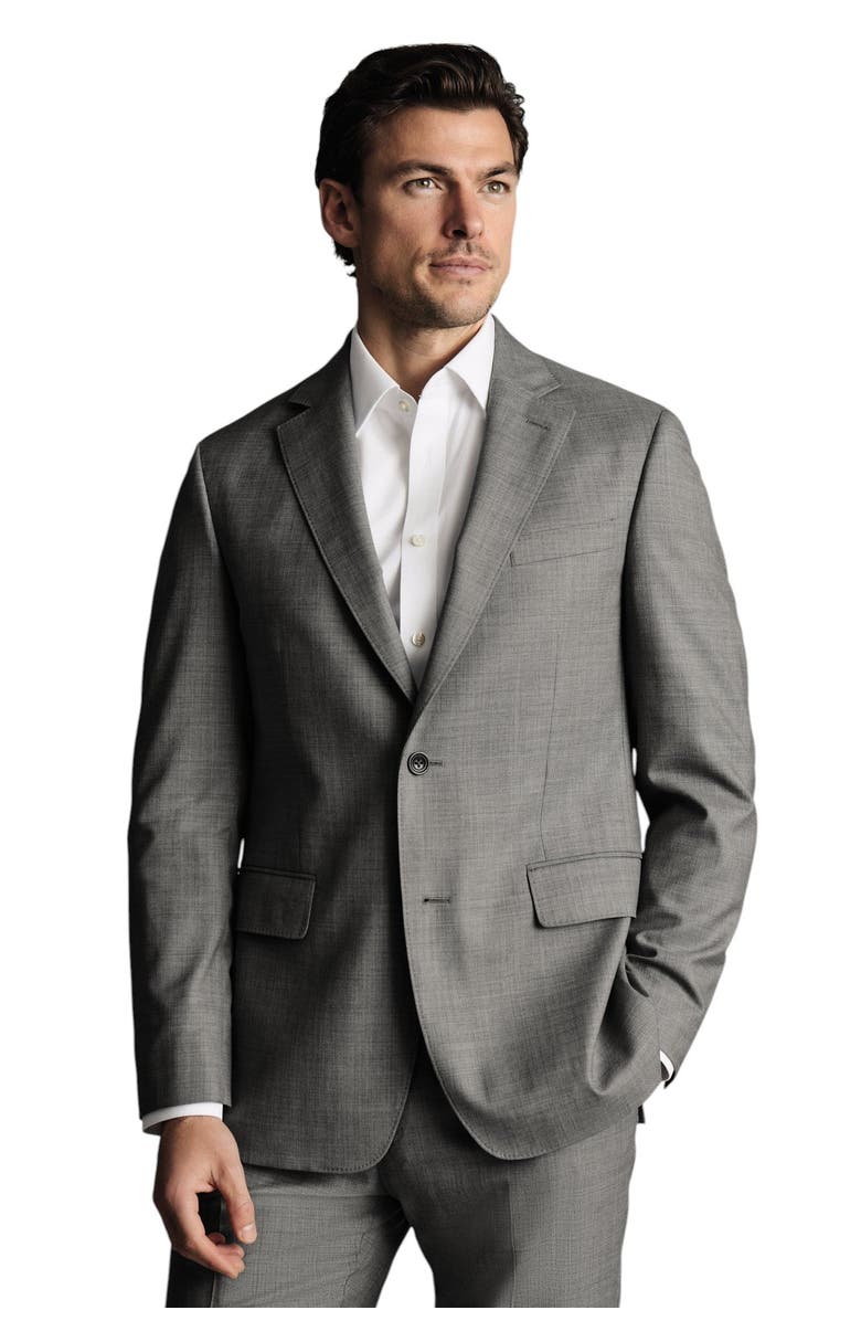 Charles Tyrwhitt Ultimate Performance Sharkskin Suit Jacket, Main, color, Grey
