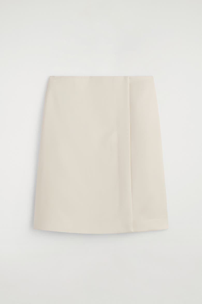 Satin Wrap Skirt, Alternate, color, WHITE