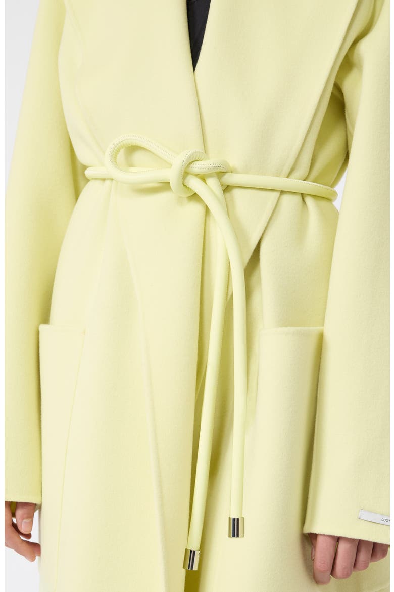 Zannata Belted Vigin Wool Trench Coat, Alternate, color, LIGHT YELLOW