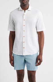 johnnie-O Surfsucker Knit Short Sleeve Button-Up Shirt