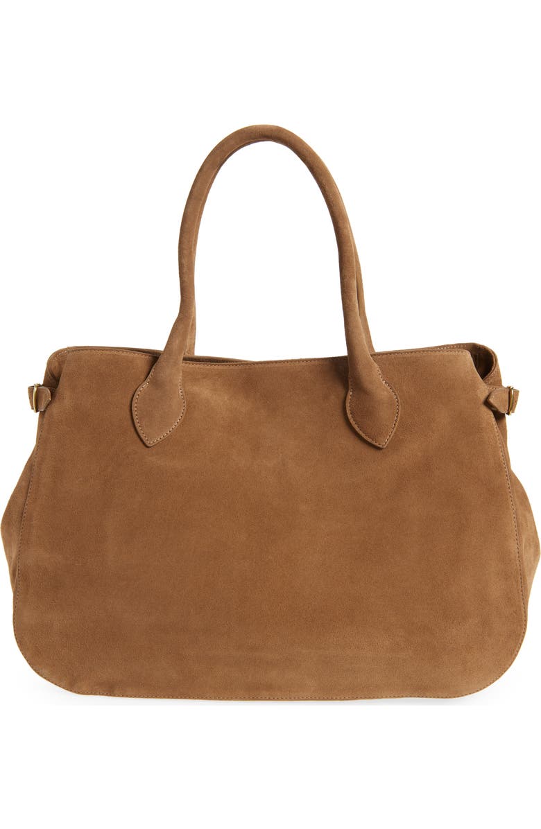 Reformation Large Patrizia Suede Satchel, Alternate, color, Farro Suede