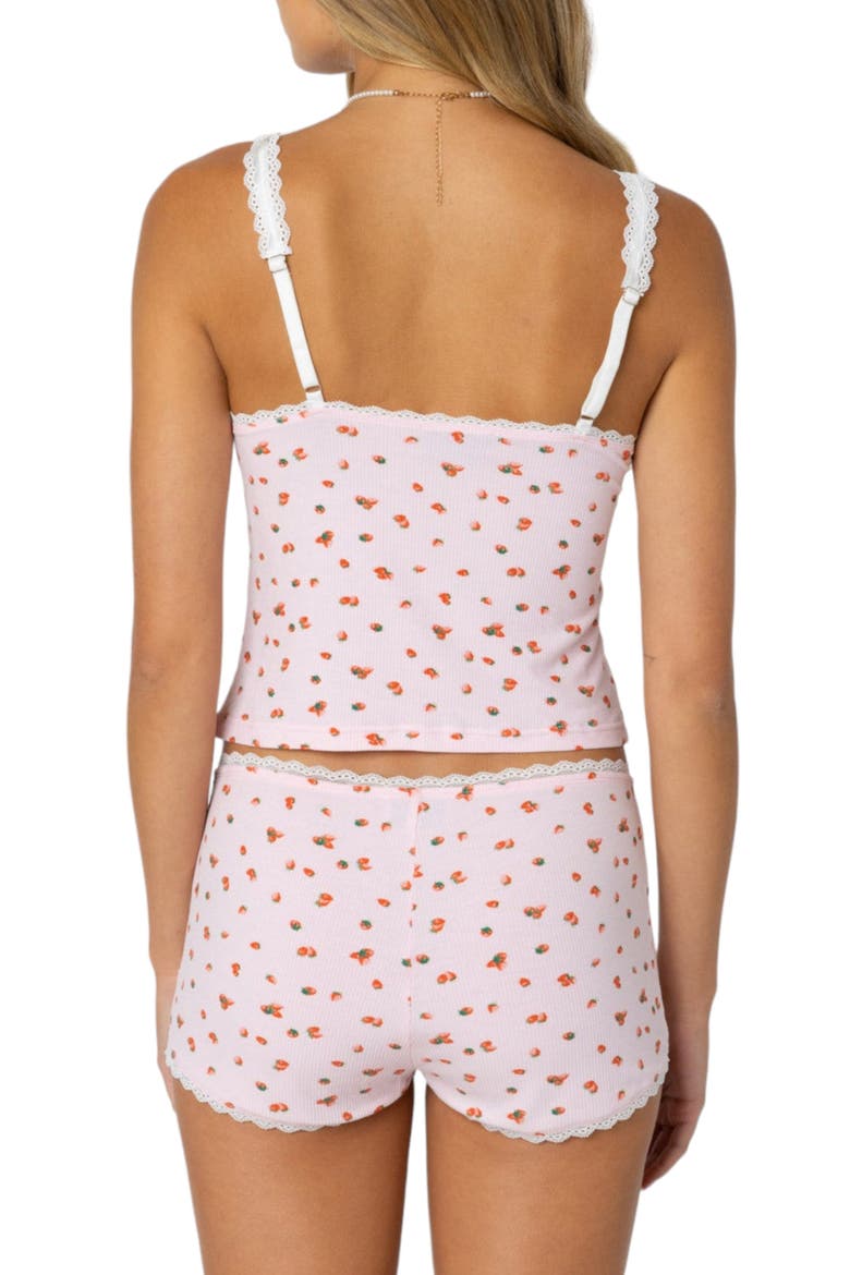 Strawberry Lace Trim Camisole, Alternate, color, PINK