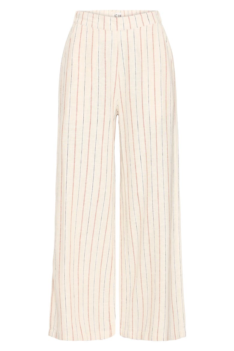 Wide Leg Linen Blend Pants, Alternate, color, BROWN STRIPE