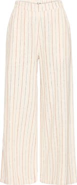 ICHI Wide Leg Linen Blend Pants
