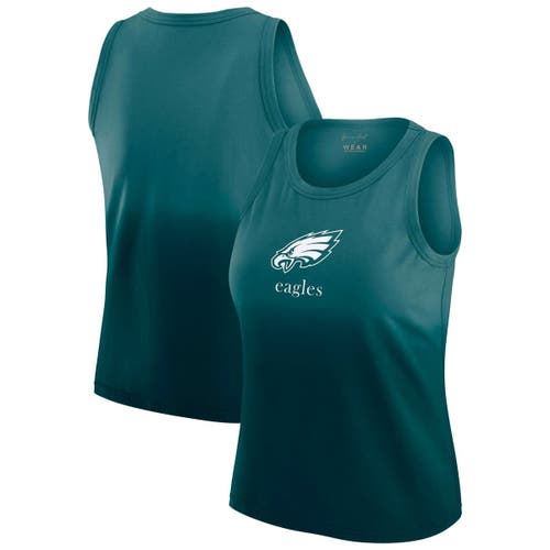 Wear By Erin Andrews X Gracie Hunt Green Philadelphia Eagles Ombre Tank Top In Green