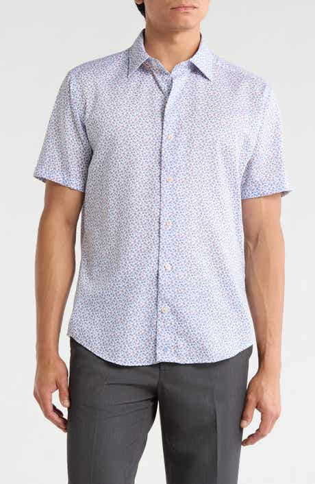 David Donahue Casual Short Sleeve Button-Up Shirt