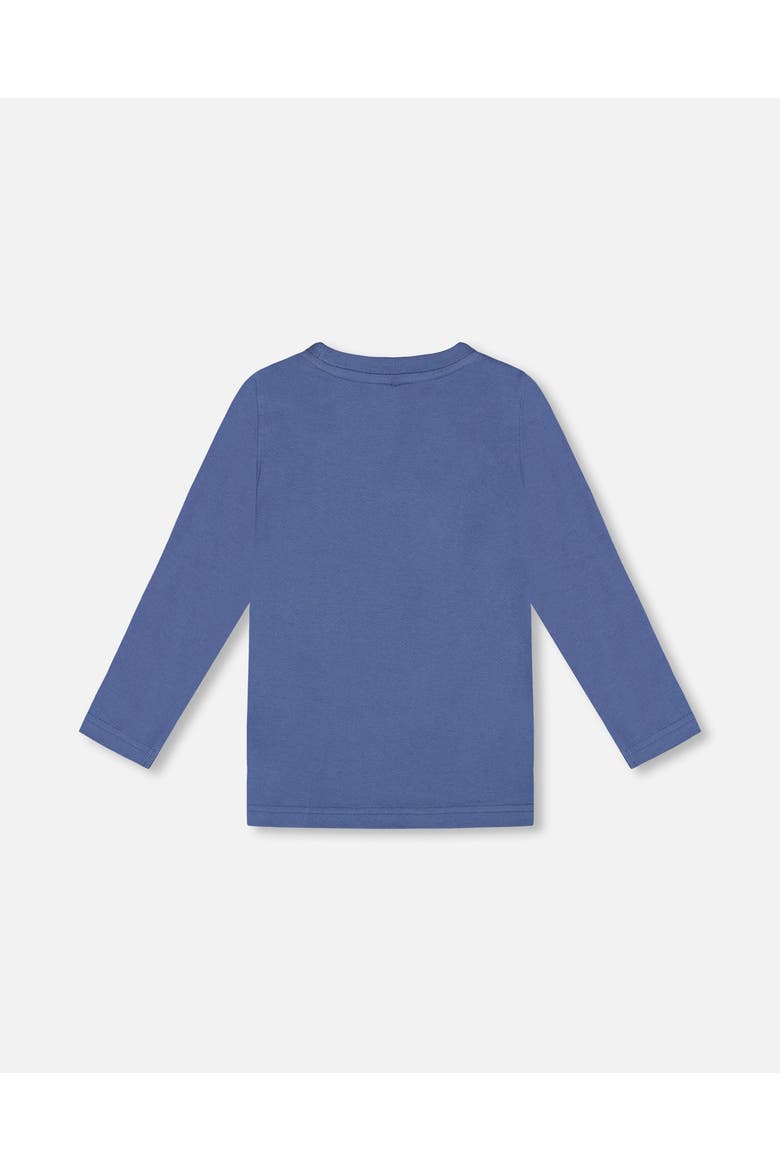 Little Boy's T-Shirt With Applique Blue, Alternate, color, Moonlight Blue