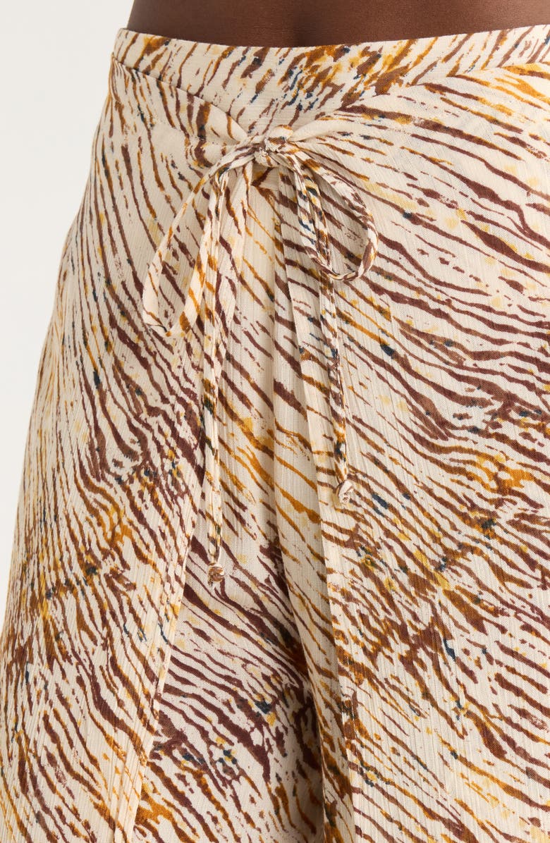Elan Print Cover-Up Wrap Pants, Alternate, color, Neutral Sahara