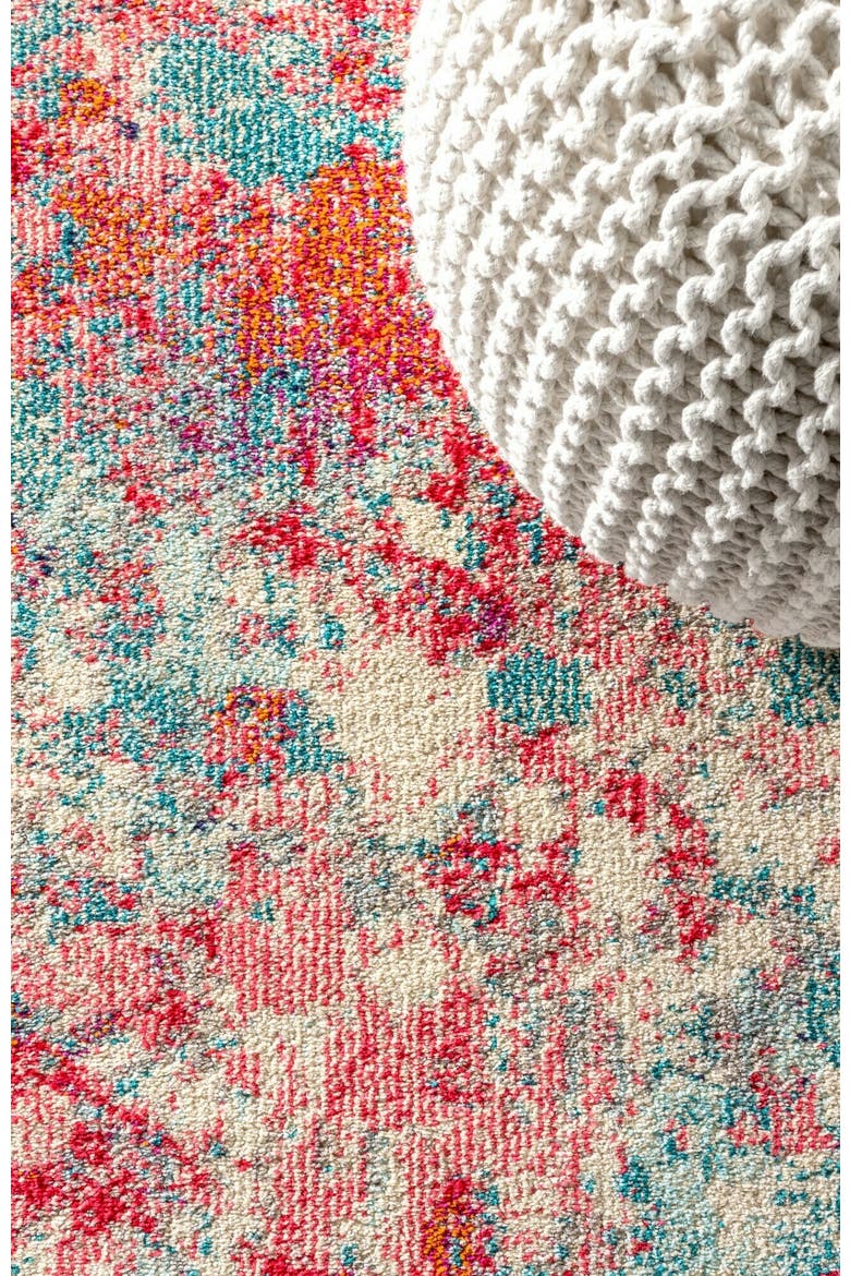 Contemporary POP Modern Abstract Area Rug, Alternate, color, Blue/Red
