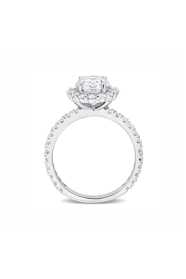 Sterling Silver Created Moissanite Engagement Style Ring, Alternate, color, WHITE/ SILVER