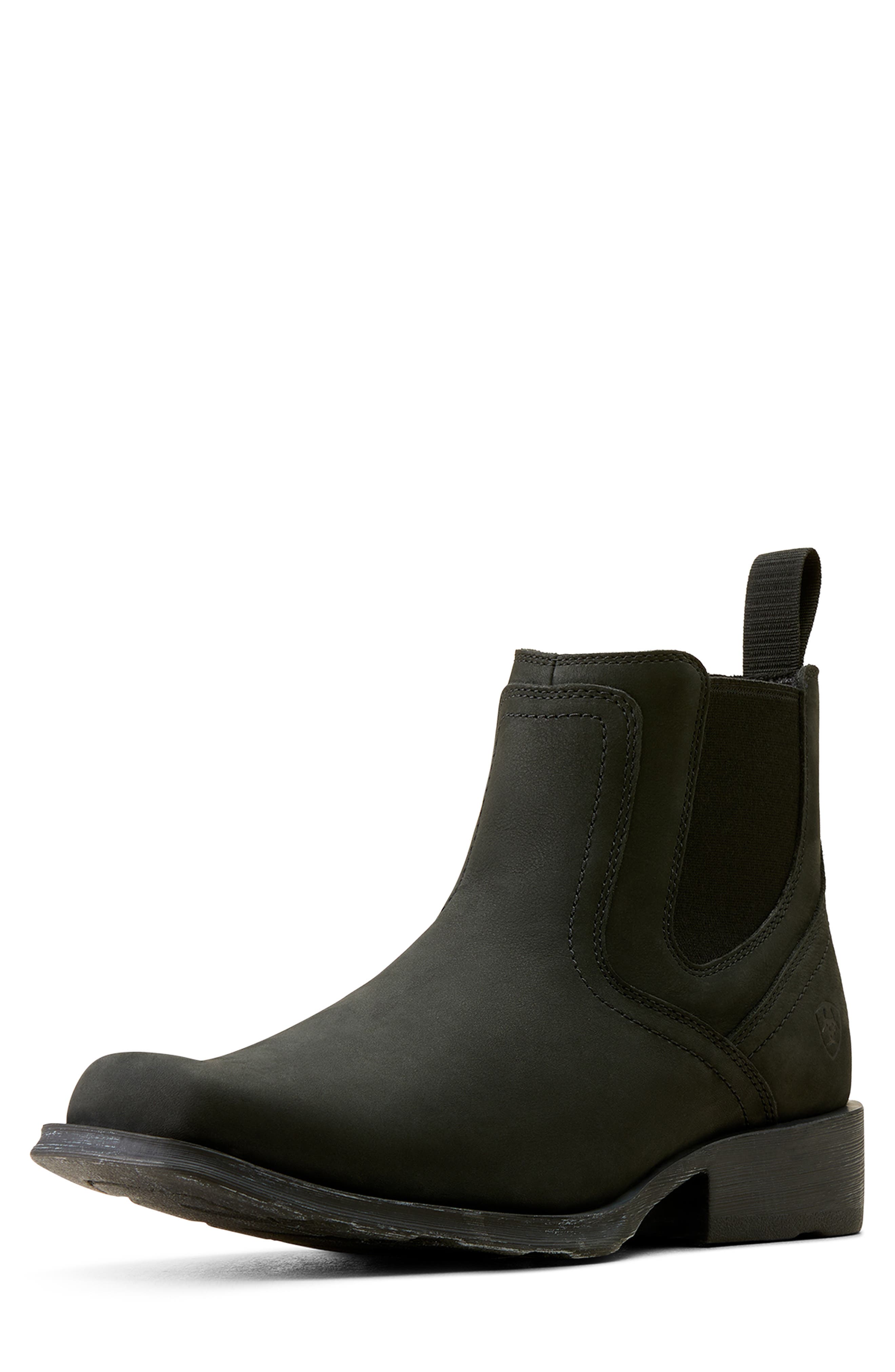 Ariat Midtown Rambler Square Toe Western Chelsea Boot, Alternate, color, Matte Black
