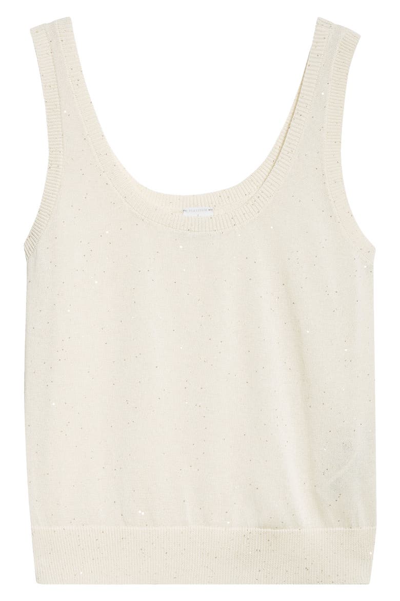 Sequin Openwork Silk & Cotton Sweater Vest, Alternate, color, WHITE