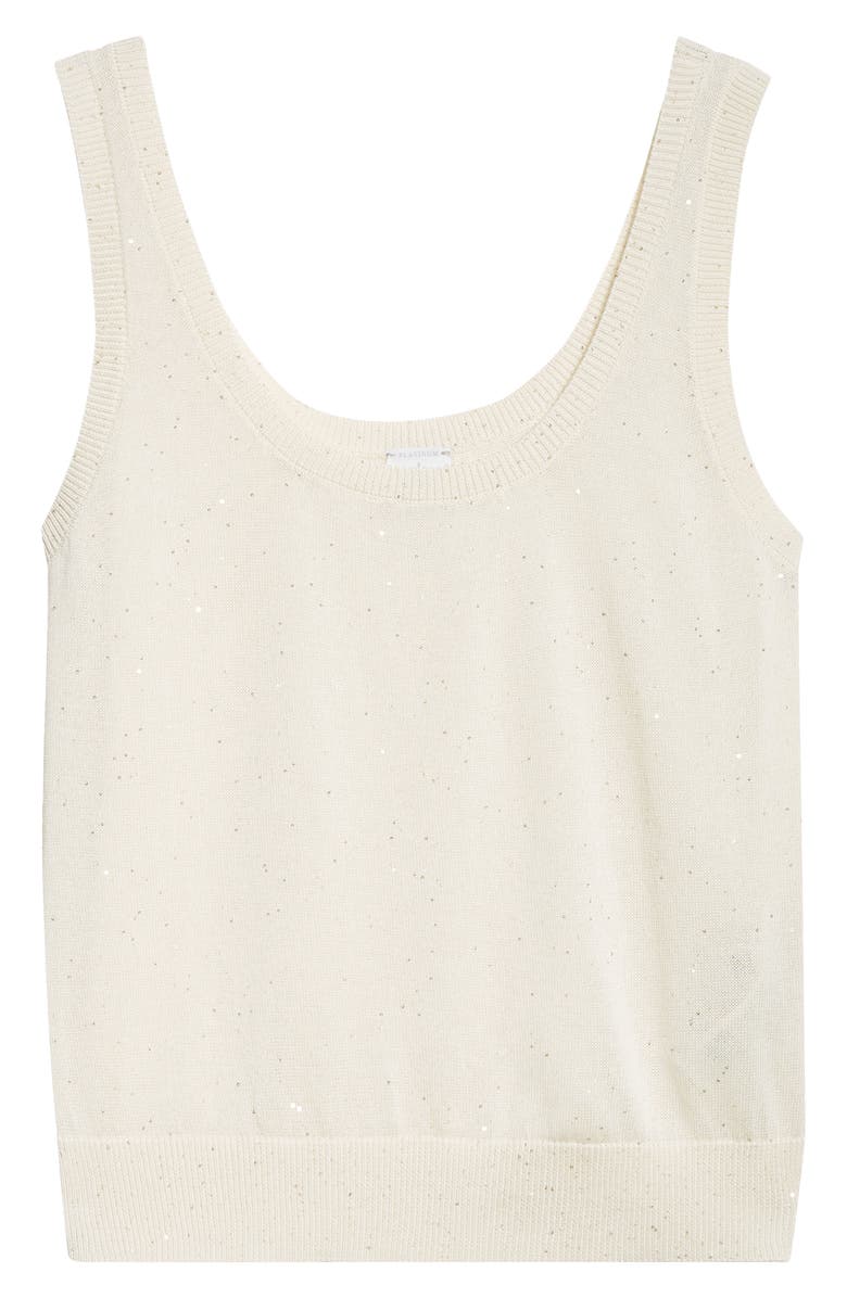 Eleventy Sequin Openwork Silk & Cotton Sweater Vest, Alternate, color,