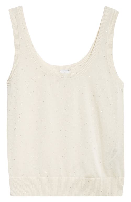 Eleventy Sequin Openwork Silk & Cotton Sweater Vest In White