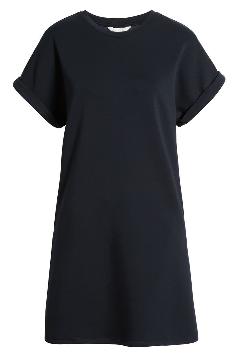Cuffed T-Shirt Dress, Alternate, color, BLACK