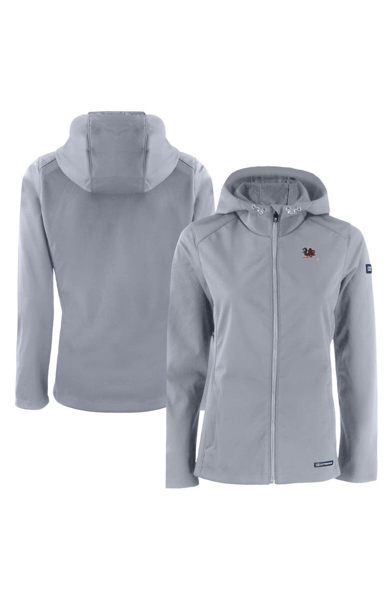 Cutter & Buck Women's Cutter & Buck  Gray South Carolina Gamecocks Evoke Eco Softshell Recycled Full-Zip Hooded Jacket, Main, color, 