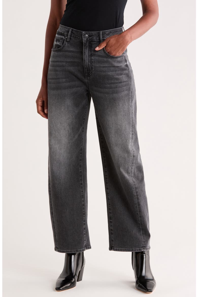 Barrel Leg Jeans, Main, color, DARK GREY WASH