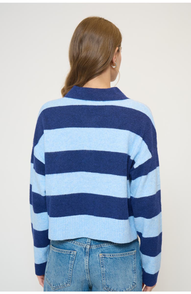 Central Park West Wyatt Striped Rugby Sweater, Alternate, color, 