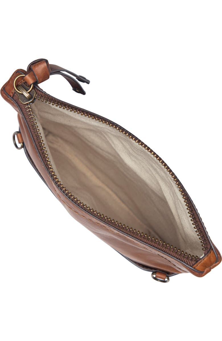 Frye Melissa Leather Crossbody Clutch, Alternate, color, Cognac