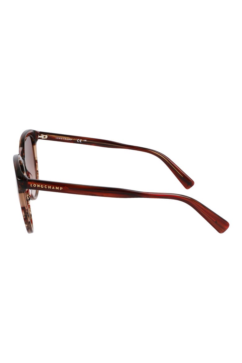 Heritage 55mm Gradient Round Sunglasses, Alternate, color, TEXTURED RED