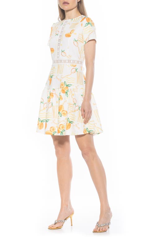 Alexia Admor Alexa Lace Trim Fit & Flare Dress In Lemoncello