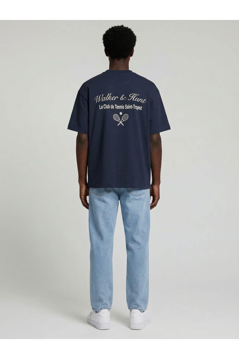 Saint-Tropez Tennis Club Oversized Tee, Alternate, color, Navy