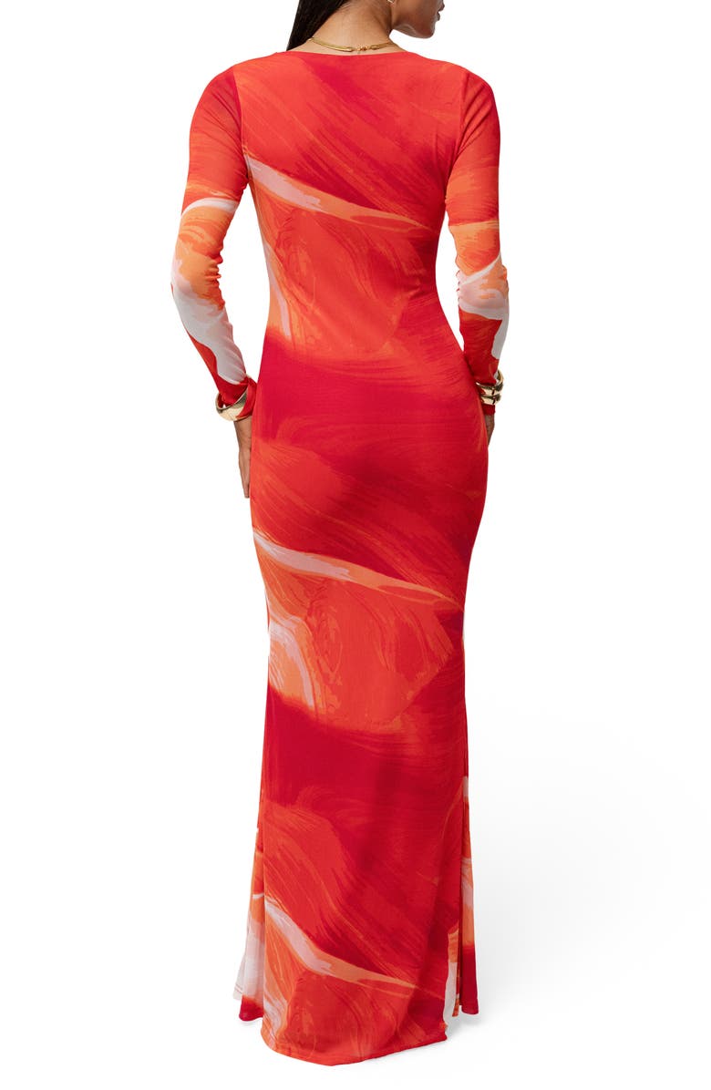 JLUXLABEL Palms & Sand Long Sleeve Maxi Dress, Alternate, color, 