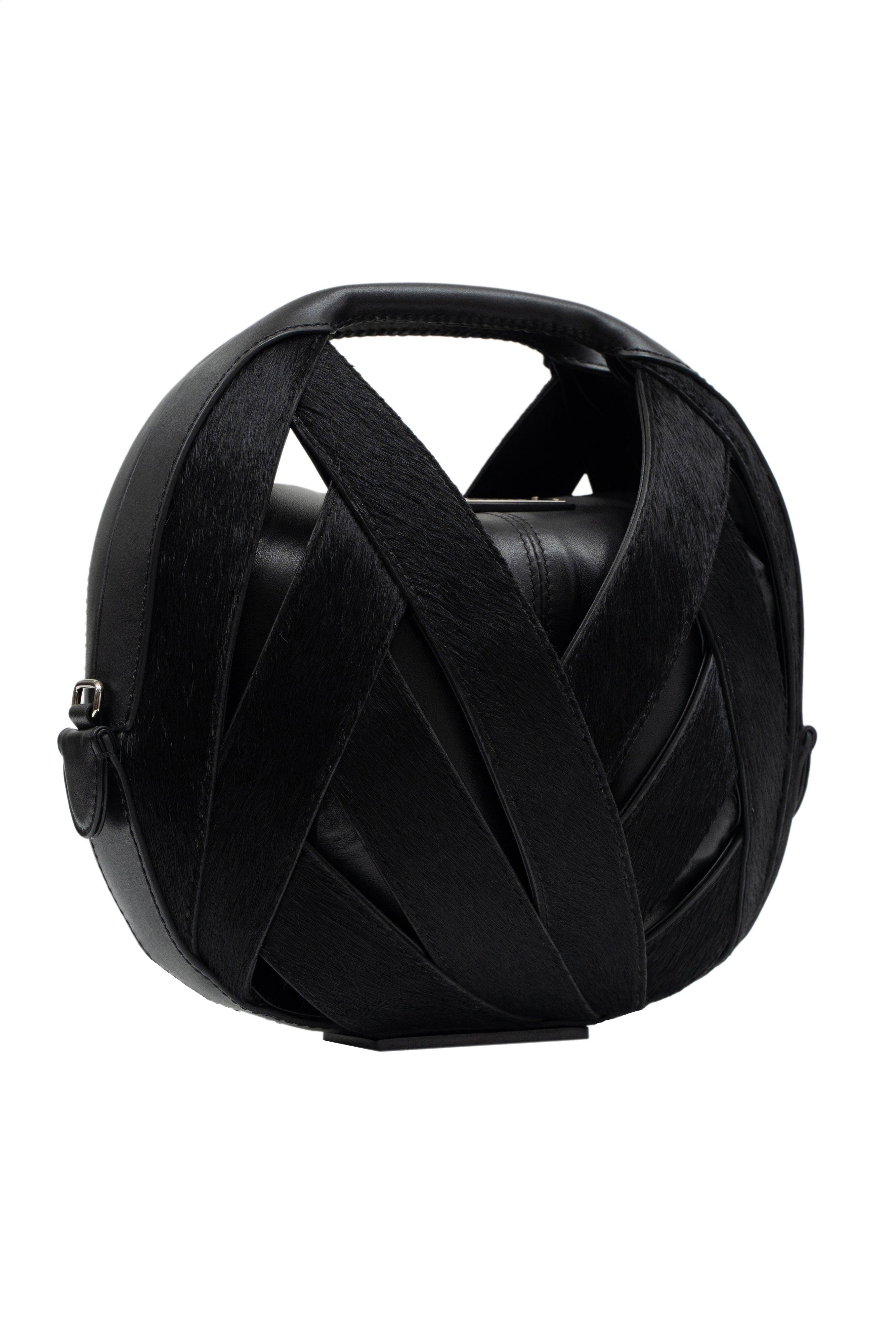 PERRIN PARIS LE PETIT PANIER XBODY BAG PONY, Alternate, color, Black