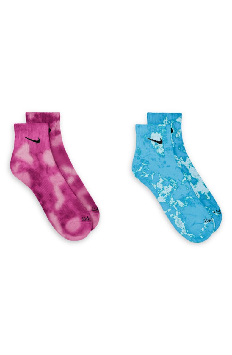 Nike Dri-FIT Everyday 2-Pack Assorted Tie Dye Ankle Socks, Alternate, color,
