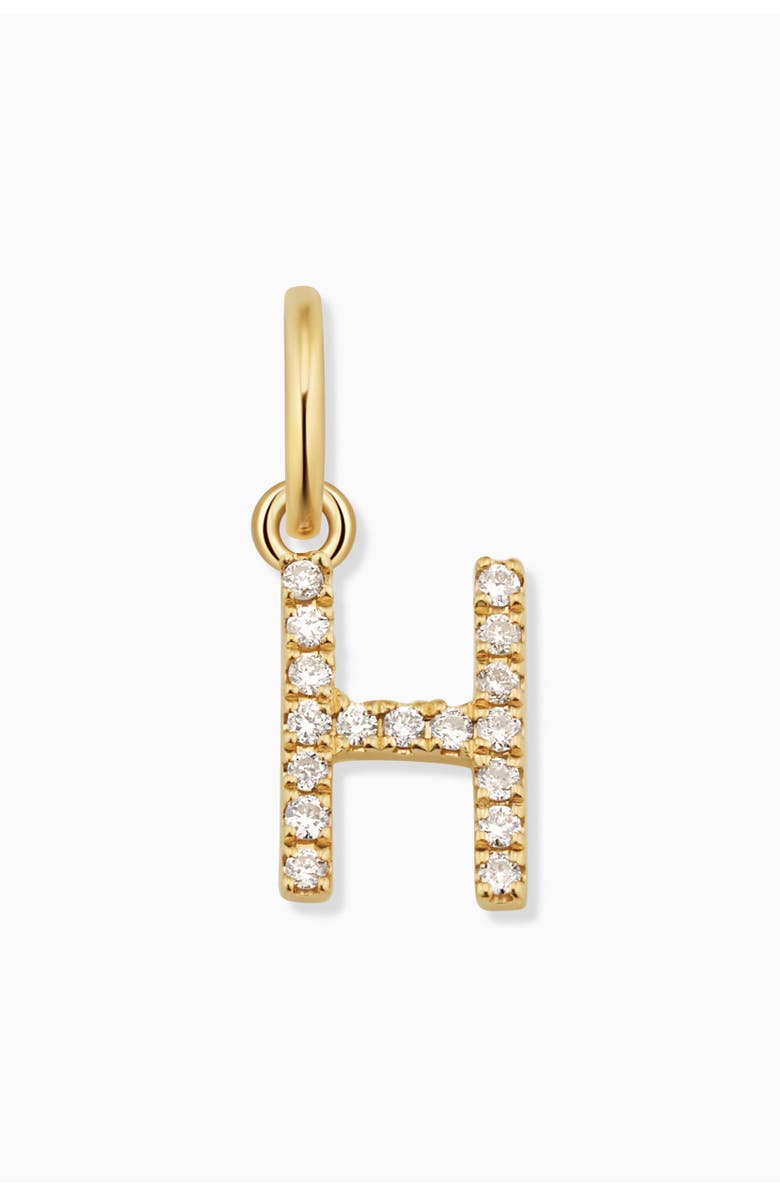 Oradina 14K Gold My Letter Diamond Pendant Charm, Main, color, Yellow Gold - H