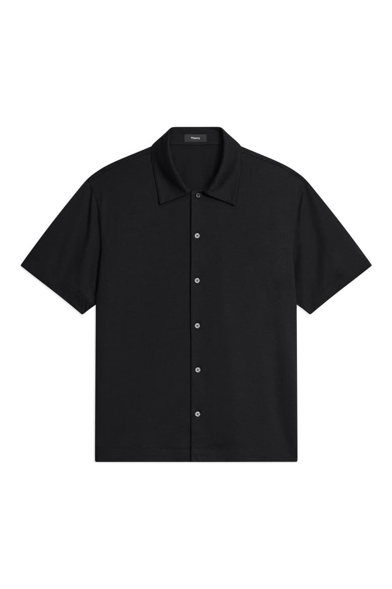 Relaxed Short Sleeve Button-Up Shirt, Alternate, color, BLACK - 001