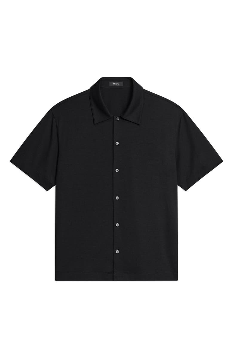 Theory Relaxed Short Sleeve Button-Up Shirt, Alternate, color, Black - 001