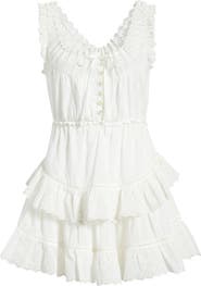 LoveShackFancy Zayan Eyelet & Ruffle Minidress
