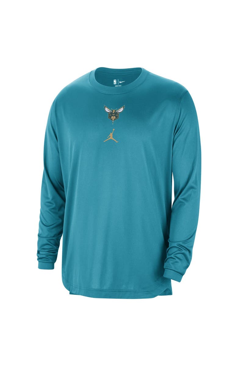 Jordan Brand Men's Jordan Brand Teal Charlotte Hornets 2023/24 City Edition Authentic Pregame Performance Long Sleeve Shooting T-Shirt, Alternate, color, 