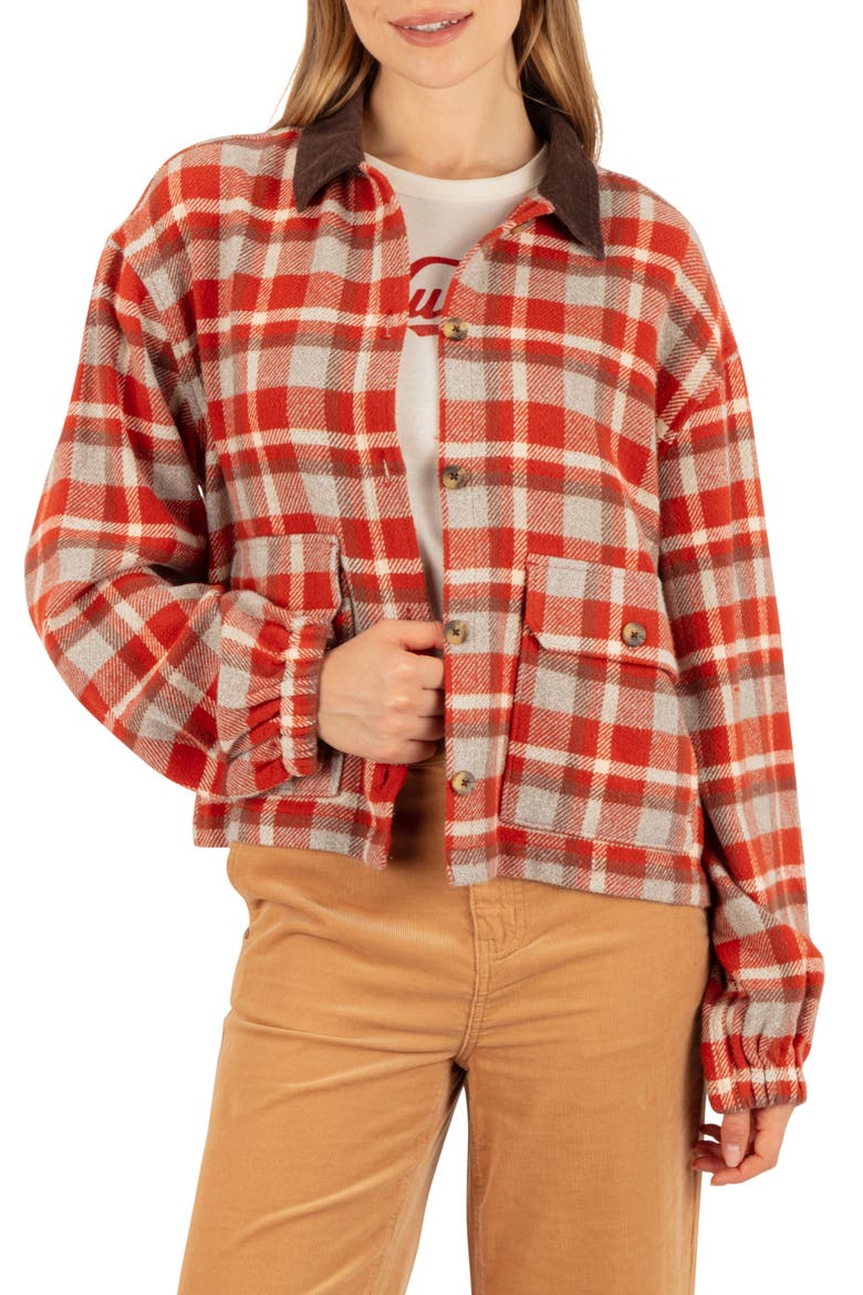 Nomad Plaid Shacket, Main, color, GOLDEN OAK
