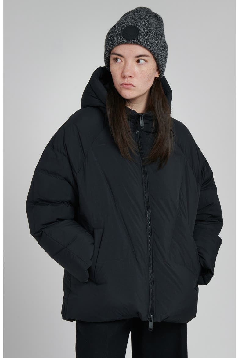 Elango Water Resistant Hooded Down Puffer Jacket, Alternate, color, BLACK